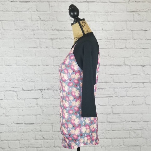 LulaRoe Randy Baseball Style Floral Boho Top w/Raglan Sleeve | XS/Extra Small - Picture 5 of 8